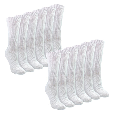 Ladies 12 Pack 100% Cotton Soft Breathable Socks