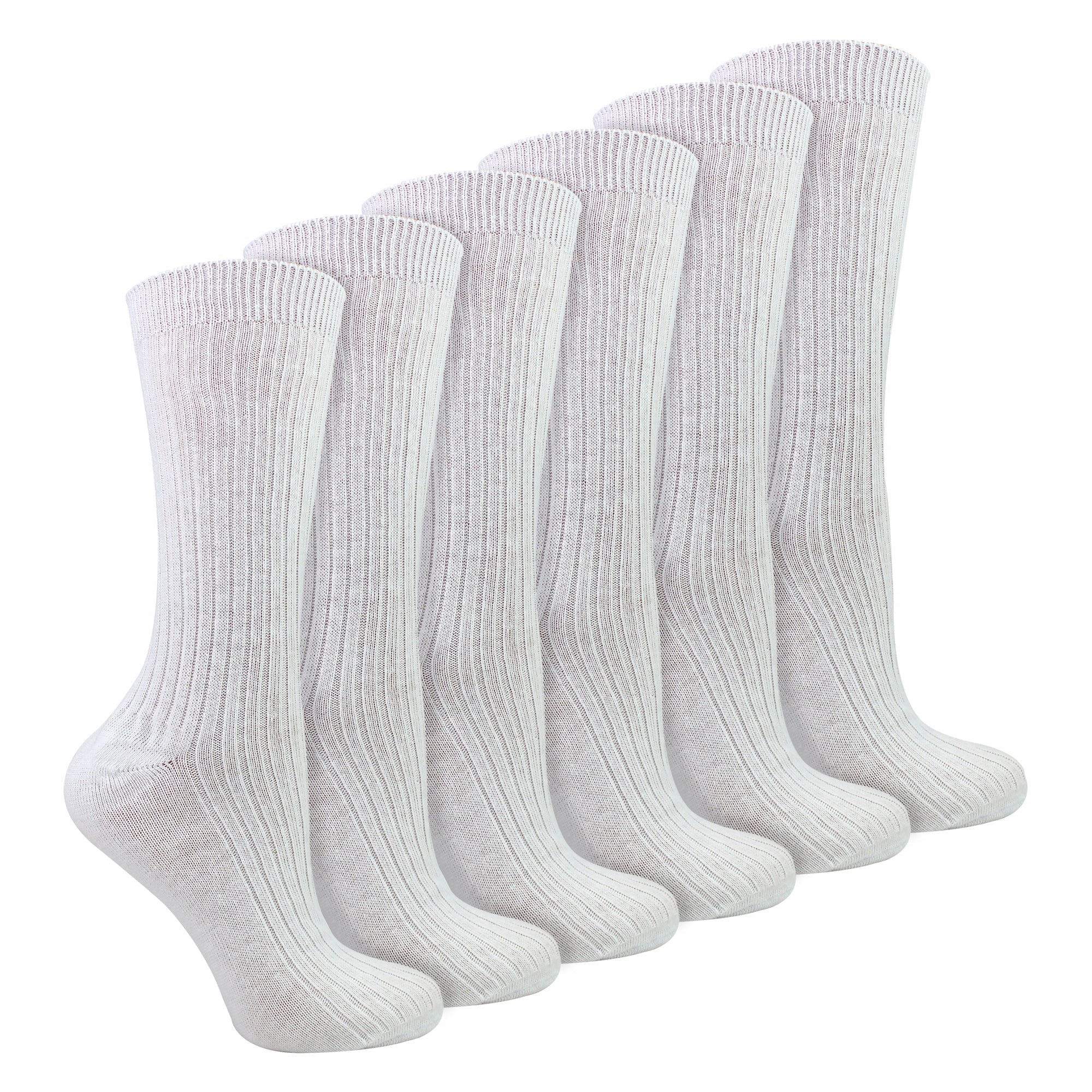 Ladies 6 Pack 100% Cotton Breathable Soft Socks