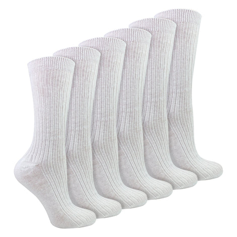 Ladies 6 Pack 100% Cotton Breathable Soft Socks