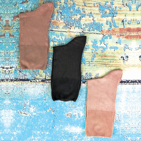 3 Pack Ladies Anti Odour Loose Wide Bamboo Socks with Non Elastic Top