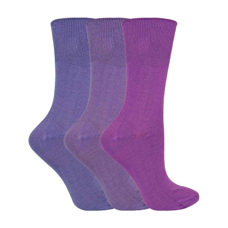 3 Pack Ladies Anti Odour Loose Wide Bamboo Socks with Non Elastic Top