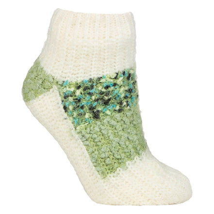 1 Pair Ladies Sherpa Lined Slipper Socks - Warm Fluffy Cosy Indoor Comfort