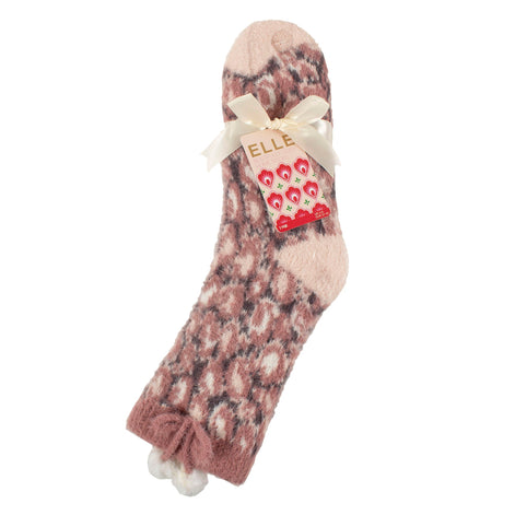 1 Pair Ladies Sherpa Lined Grip Socks - Warm Fluffy Cosy Non-Slip Comfort