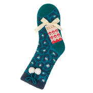1 Pair Ladies Sherpa Lined Grip Socks - Warm Fluffy Cosy Non-Slip Comfort