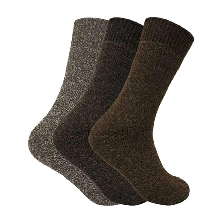 3 Pack Men's Padded Sole Winter Warm Thermal Wool Walking Boot Socks