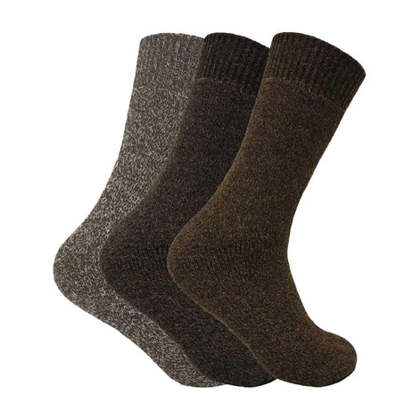 3 Pack Men's Padded Sole Winter Warm Thermal Wool Walking Boot Socks