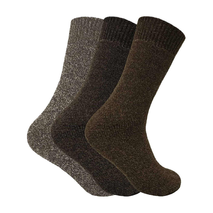 3 Pack Men's Padded Sole Winter Warm Thermal Wool Walking Boot Socks