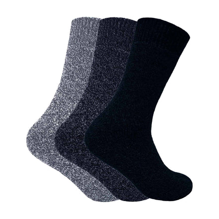 3 Pack Men's Padded Sole Winter Warm Thermal Wool Walking Boot Socks