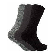 3 Pack Men's Padded Sole Winter Warm Thermal Wool Walking Boot Socks