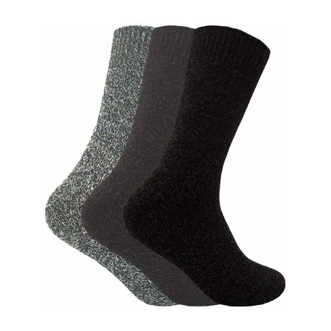 3 Pack Men's Padded Sole Winter Warm Thermal Wool Walking Boot Socks