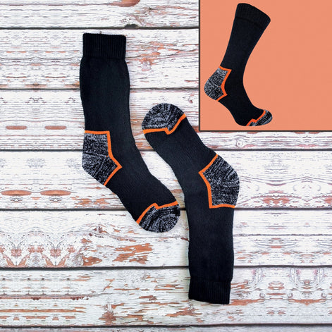 3 Pack Men's Heavy Duty Cotton Cushioned Work Boot Socks