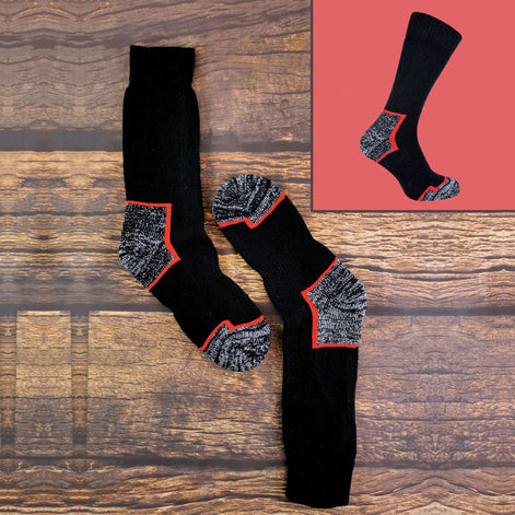 3 Pack Men's Heavy Duty Cotton Cushioned Work Boot Socks