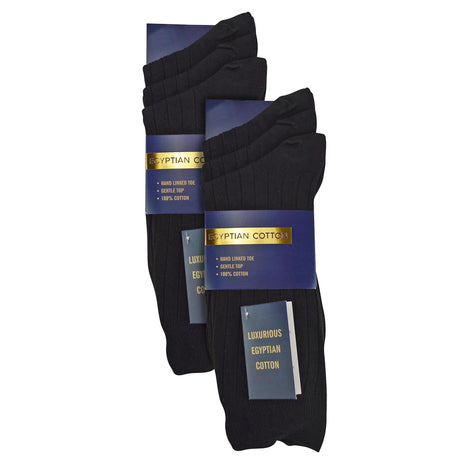 6 Pack Men's 100% Egyptian Cotton Dress Socks