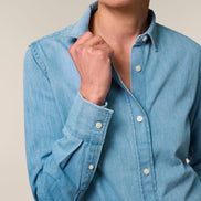 Organic Cotton Long Sleeve Denim Shirt: Womens