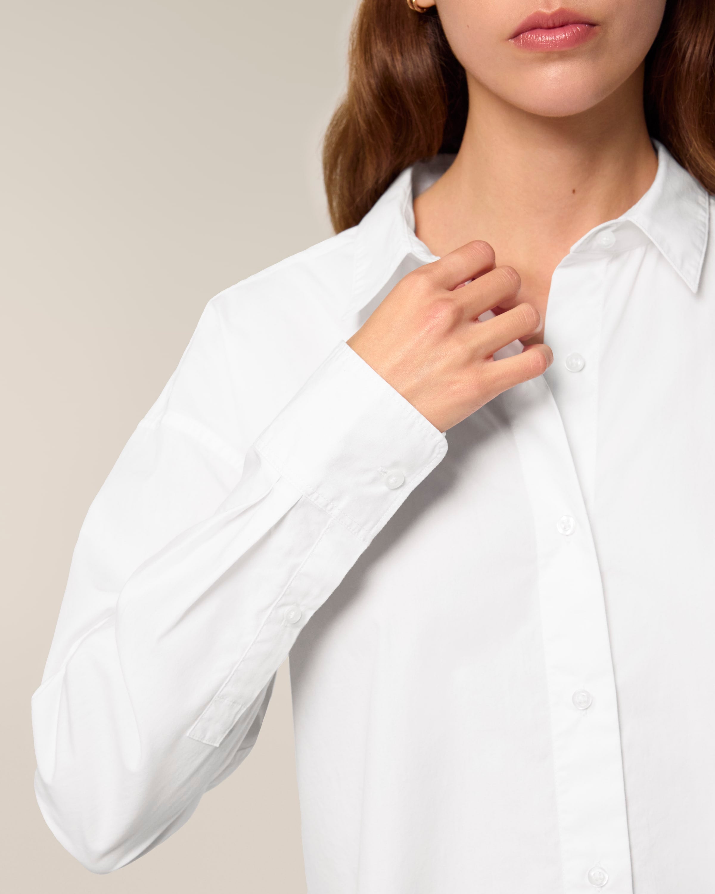 Organic Poplin Long Sleeve Shirt: Women's
