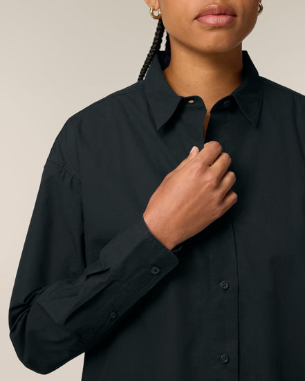 Organic Poplin Long Sleeve Shirt: Women's