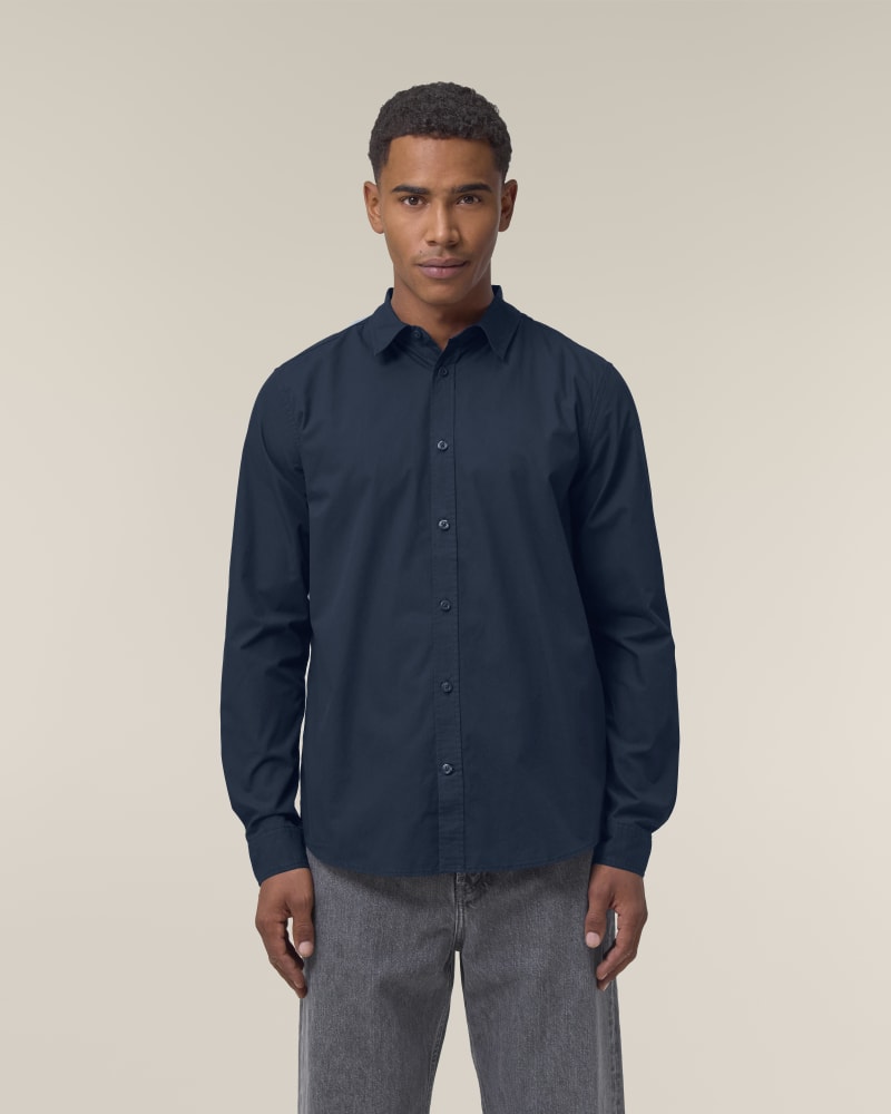 Organic Poplin Long Sleeve Shirt: Men's