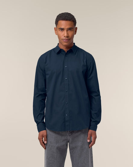Organic Poplin Long Sleeve Shirt: Men's
