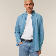 Organic Cotton Long Sleeve Denim Shirt: Mens