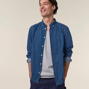 Organic Cotton Long Sleeve Denim Shirt: Mens
