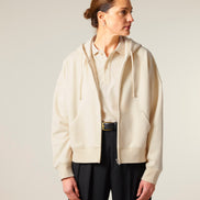 Organic Dropped Shoulder Zipped Hoodie: Women's
