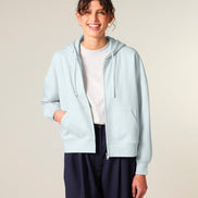 Organic Dropped Shoulder Zipped Hoodie: Women's