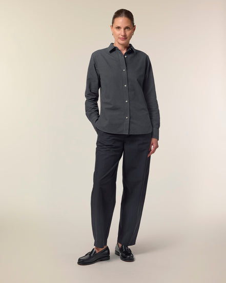 Organic Cotton Oxford Long Sleeve Shirt: Women's