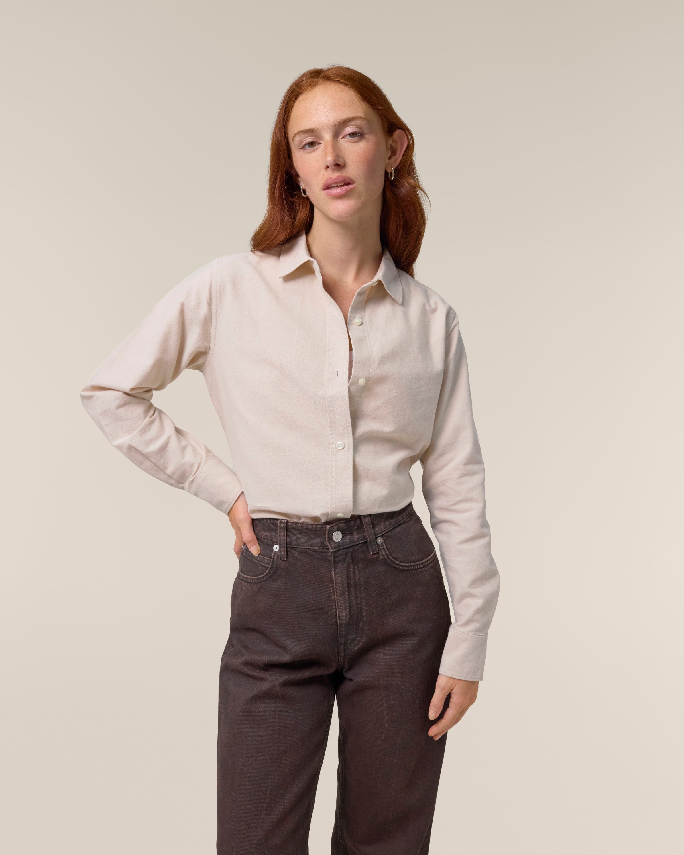 Organic Cotton Oxford Long Sleeve Shirt: Women's