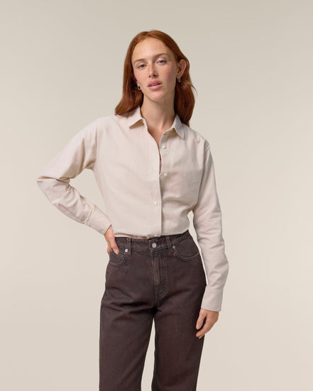 Organic Cotton Oxford Long Sleeve Shirt: Women's
