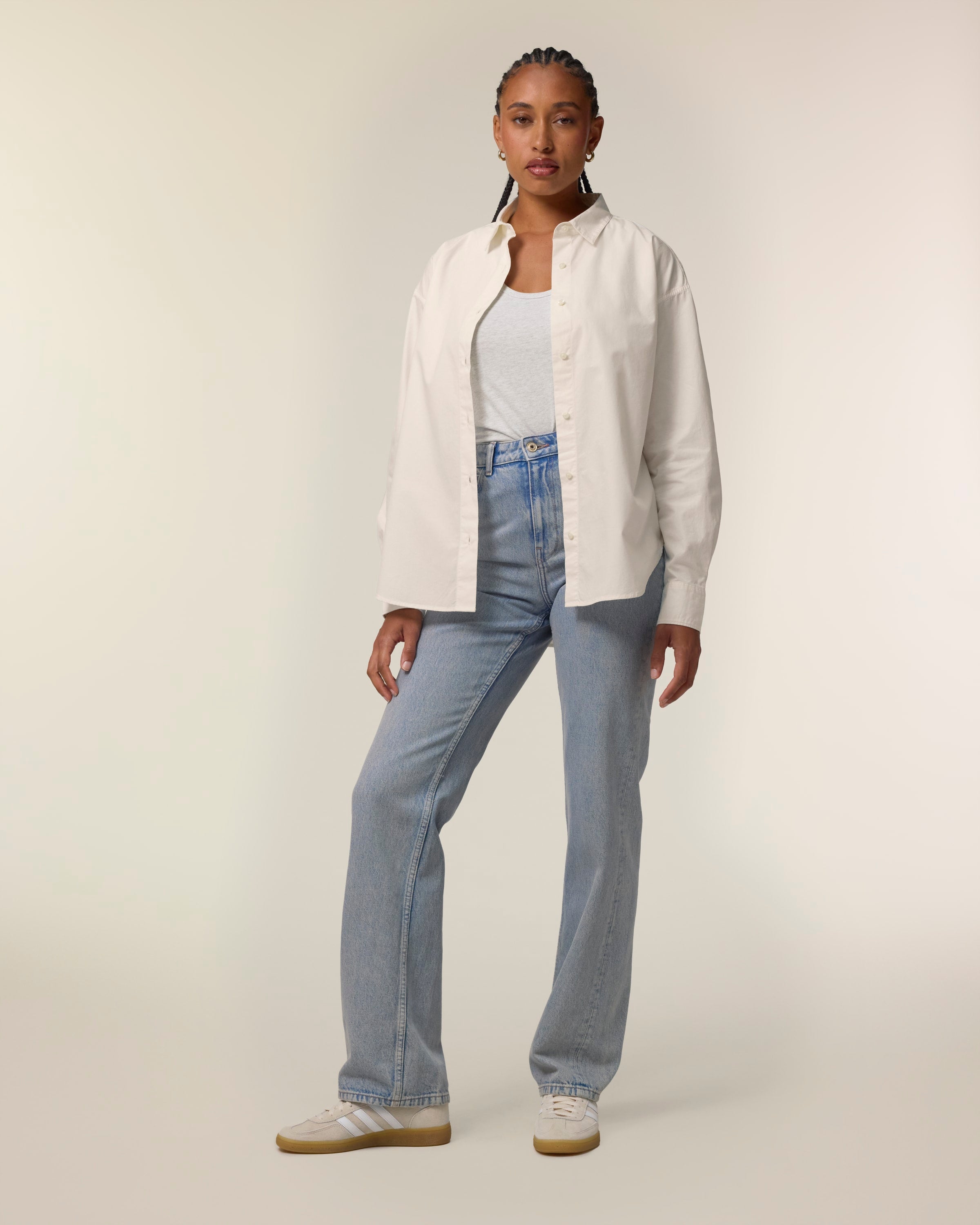 Organic Poplin Long Sleeve Shirt: Women's