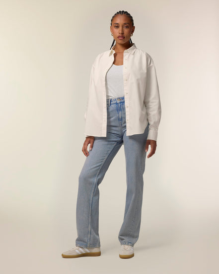 Organic Poplin Long Sleeve Shirt: Women's
