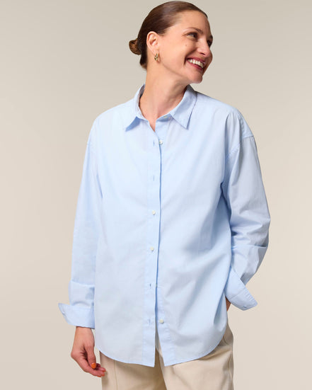 Organic Poplin Long Sleeve Shirt: Women's