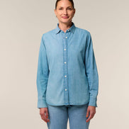 Organic Cotton Long Sleeve Denim Shirt: Womens