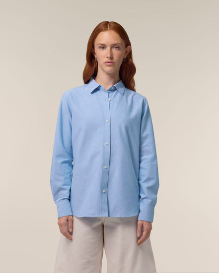 Organic Cotton Oxford Long Sleeve Shirt: Women's