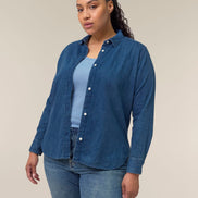 Organic Cotton Long Sleeve Denim Shirt: Womens