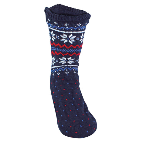 Mens Winter Warm Christmas Fairisle Pattern Bootie Socks