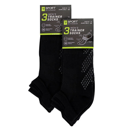6 Pack Mens Yoga Pilates Non Slip Socks | Breathable Cushioned Gym Socks
