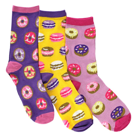 6 Pack Ladies Novelty Food Design Socks | Fun Colourful Bamboo Socks