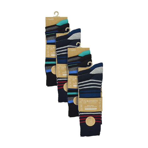 12 Pack Men's Multicolor Soft Breathable Bamboo Crew Socks