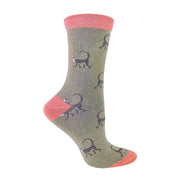 1 Pack Ladies Novelty Monkey Bamboo Socks