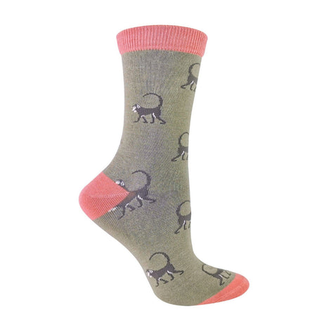 1 Pack Ladies Novelty Monkey Bamboo Socks