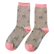 1 Pack Ladies Novelty Monkey Bamboo Socks