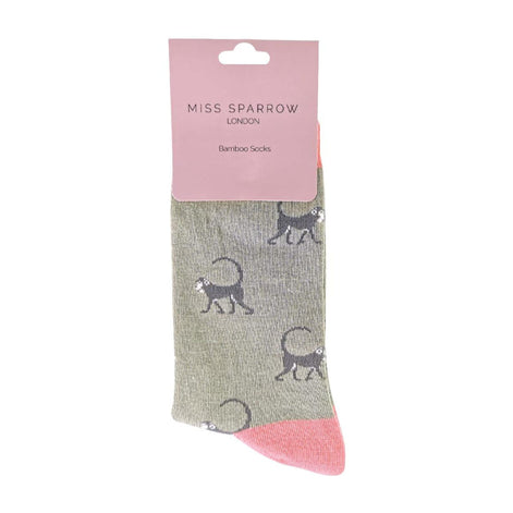 1 Pack Ladies Novelty Monkey Bamboo Socks