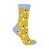 1 Pack Ladies Novelty Yellow Dalmatian Bamboo Socks