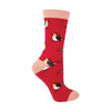1 Pack Ladies Novelty Red Robin Bamboo Socks