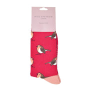 1 Pack Ladies Novelty Red Robin Bamboo Socks