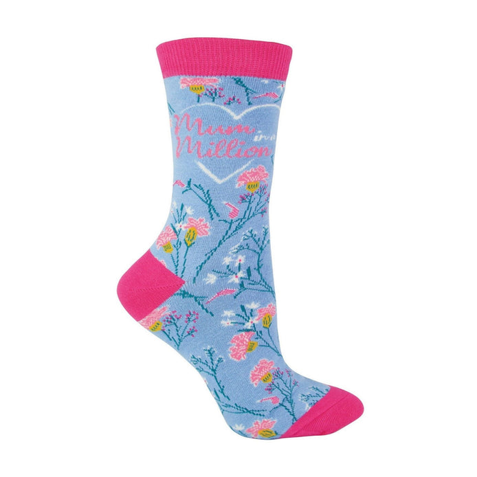1 Pack Ladies Novelty Mum in a Million Bamboo Socks