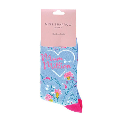 1 Pack Ladies Novelty Mum in a Million Bamboo Socks