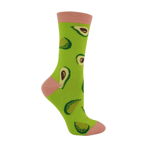 1 Pack Ladies Novelty Light Green Avocado Bamboo Socks