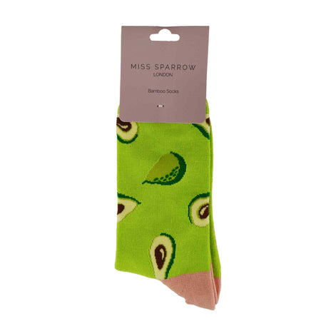 1 Pack Ladies Novelty Light Green Avocado Bamboo Socks